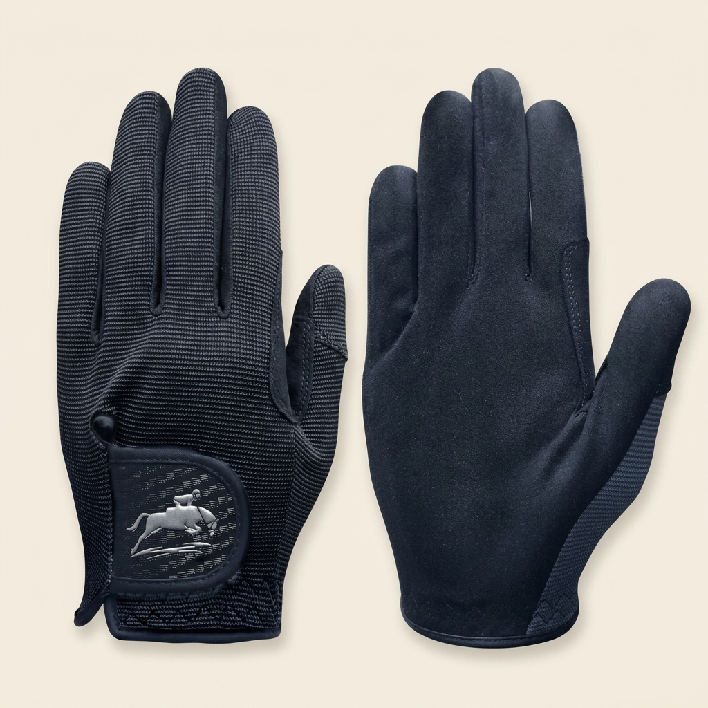 Summer mesh riding gloves black studio product shot