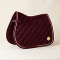 Bordeaux quilted dressage saddle pad with champagne piping