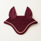 Bordeaux crochet fly veil ear bonnet for horses