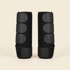 Neoprene horse leg wraps black pair studio product shot