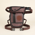 Equestrian leg bag canvas brown studio product shot
