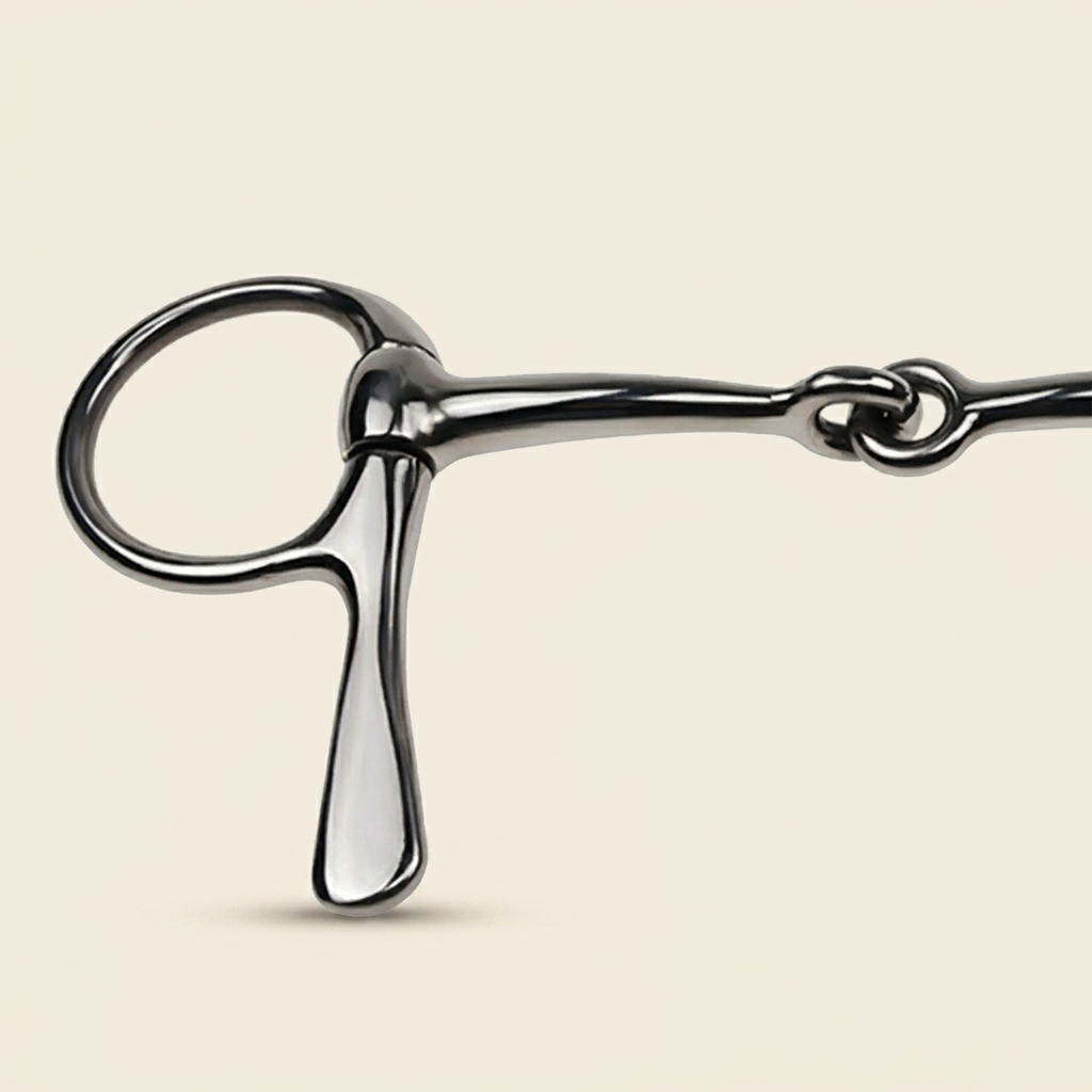 Full cheek snaffle bit stainless steel studio product shot