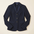 Women's competition riding shirt navy studio product shot