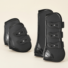 Horse support boots black set of 4 studio product shot