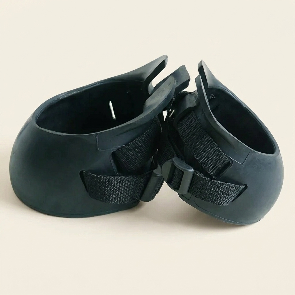 Horse hoof boots pair studio product shot