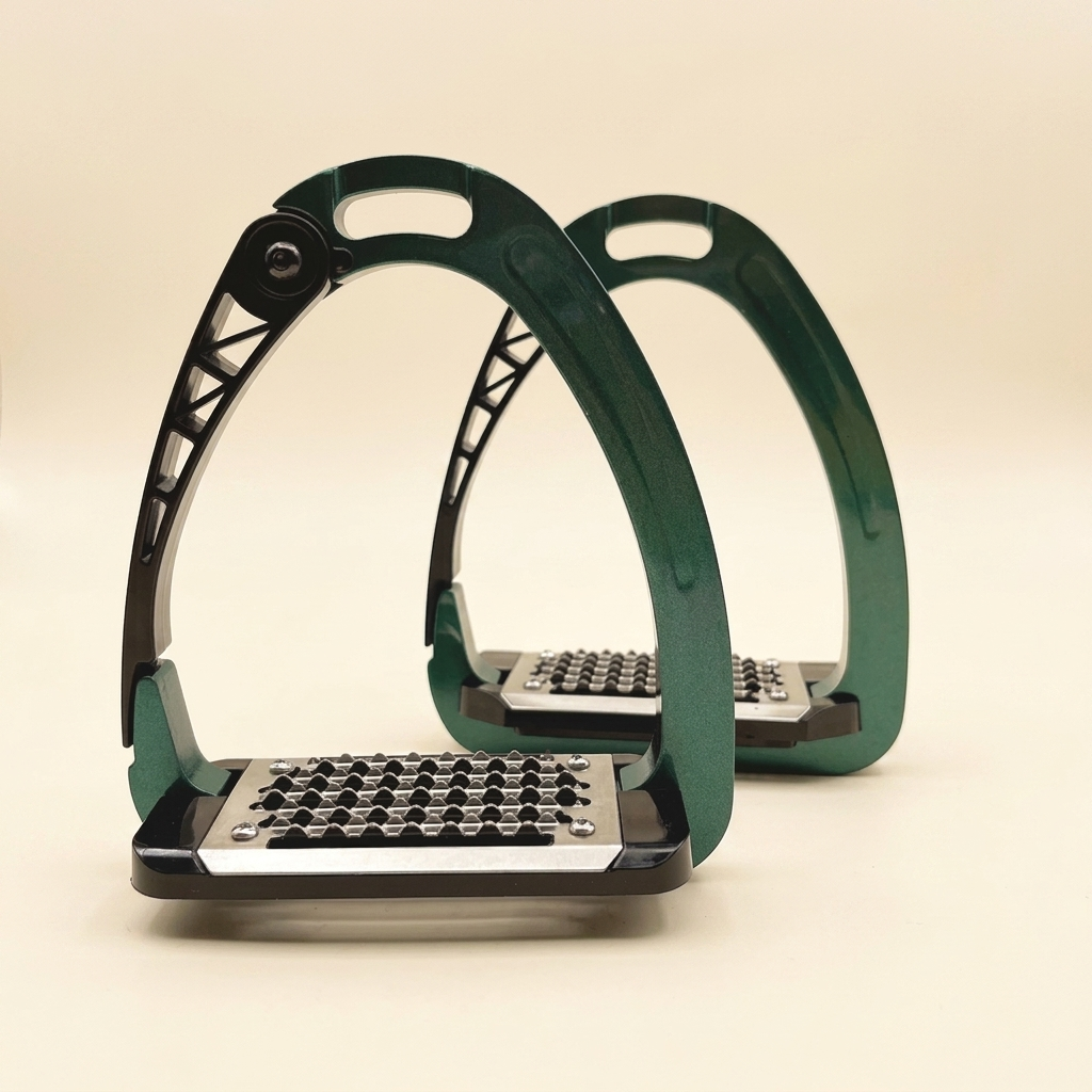 Aluminium flex safety stirrups pair studio product shot
