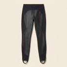Stretch leather riding leggings studio product shot