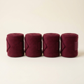 Set of four bordeaux fleece polo bandages rolled
