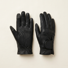 Black riding gloves with silicone grip and touchscreen fingertips